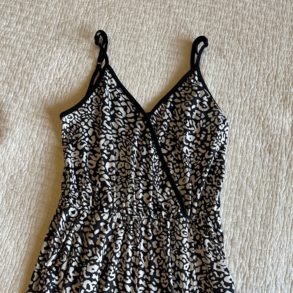 Black and White Leopard Print Jumpsuit
